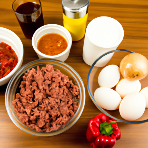 Fresh ingredients for making homemade sloppy joes